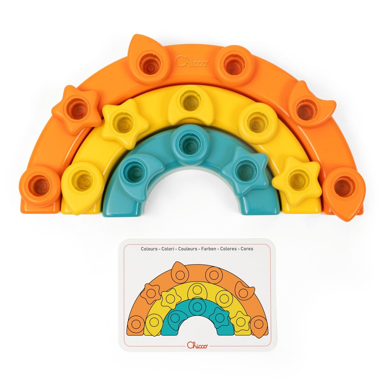 Chicco Jucării Jucarie Chicco 12198-1 | Sortare si Indemanare, 2 in 1, Curcubeu, 1-3 ani
