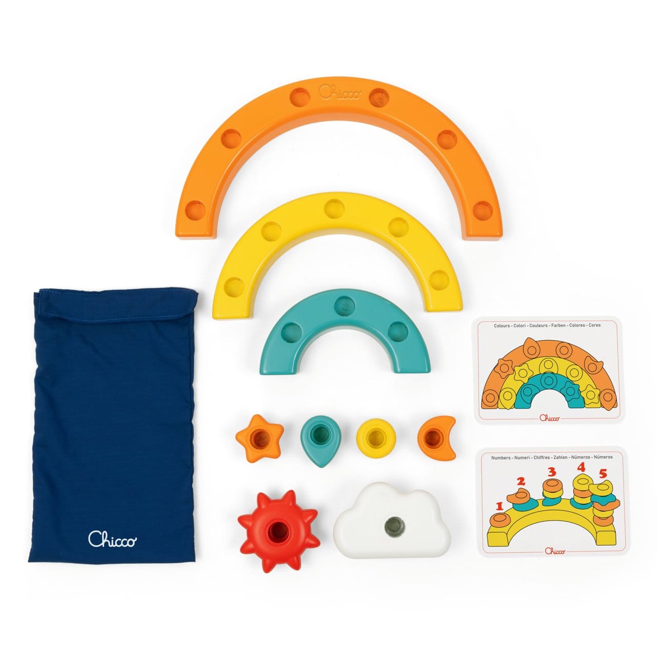 Chicco Jucării Jucarie Chicco 12198-1 | Sortare si Indemanare, 2 in 1, Curcubeu, 1-3 ani