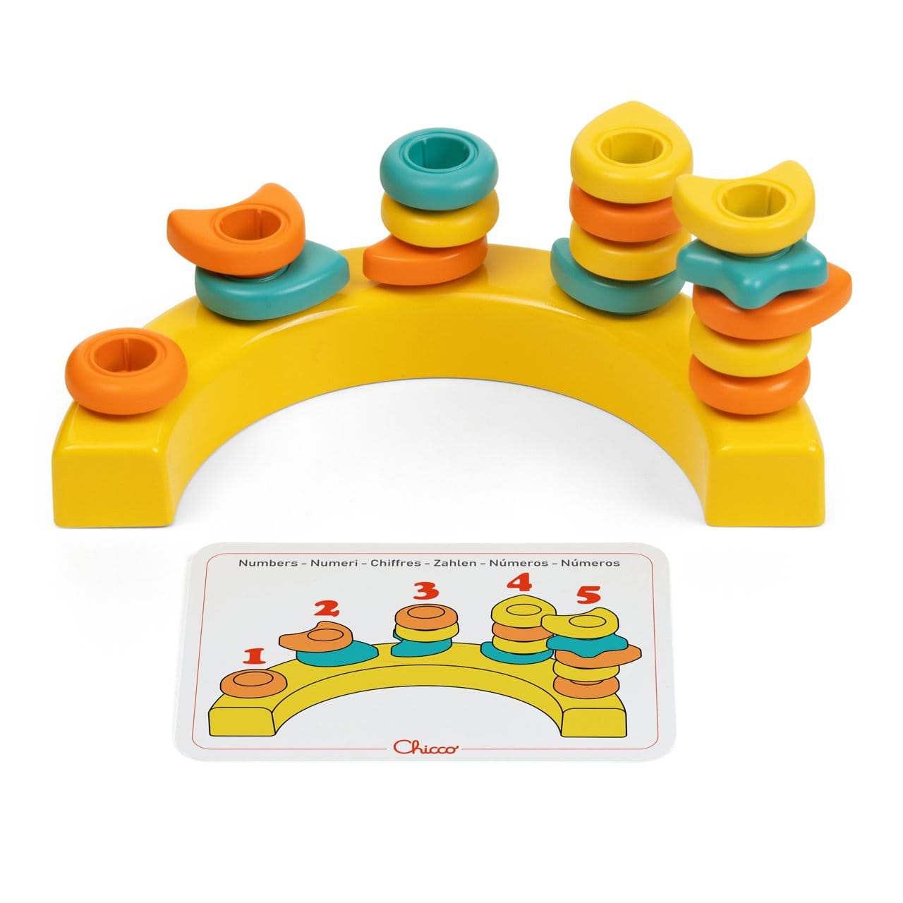 Chicco Jucării Jucarie Chicco 12198-1 | Sortare si Indemanare, 2 in 1, Curcubeu, 1-3 ani