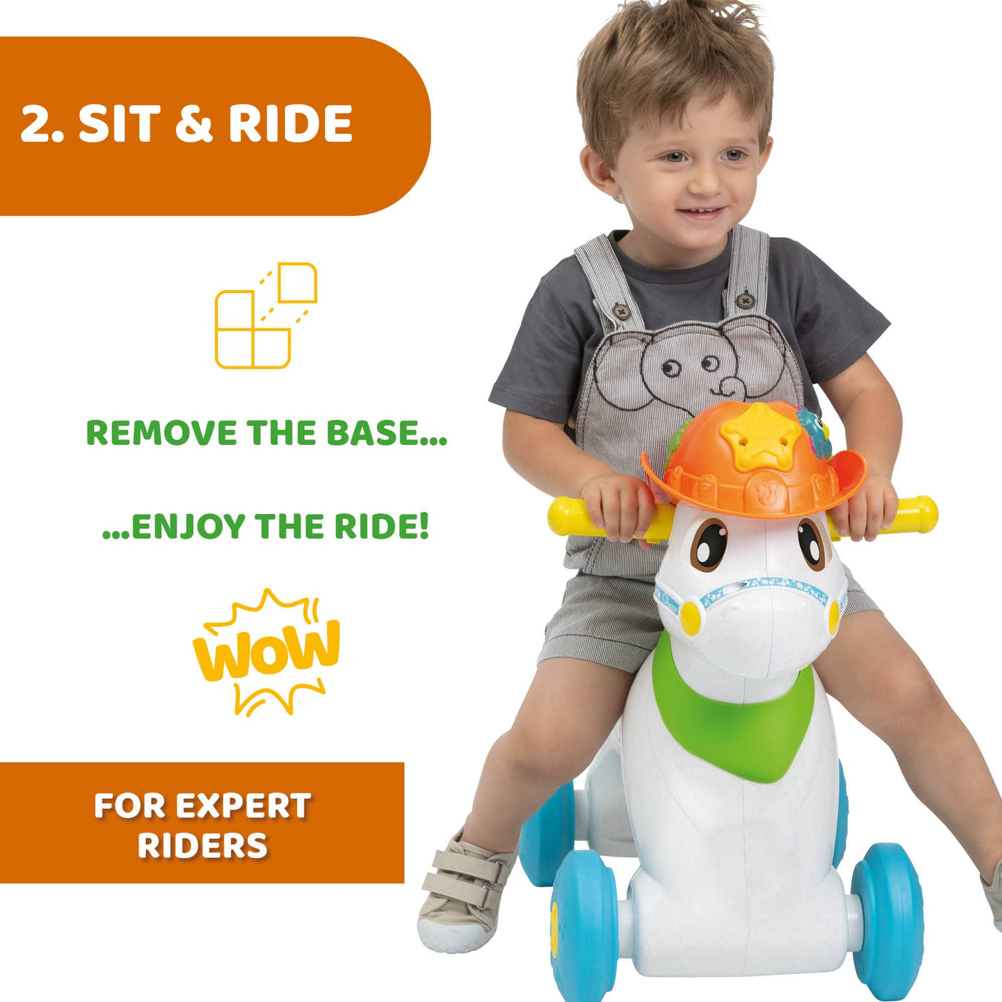 Chicco Jucării Jucarie Chicco 11314-1 | Calutul Baby Rodeo 3 in 1, Evolutiva, 1-3 ani
