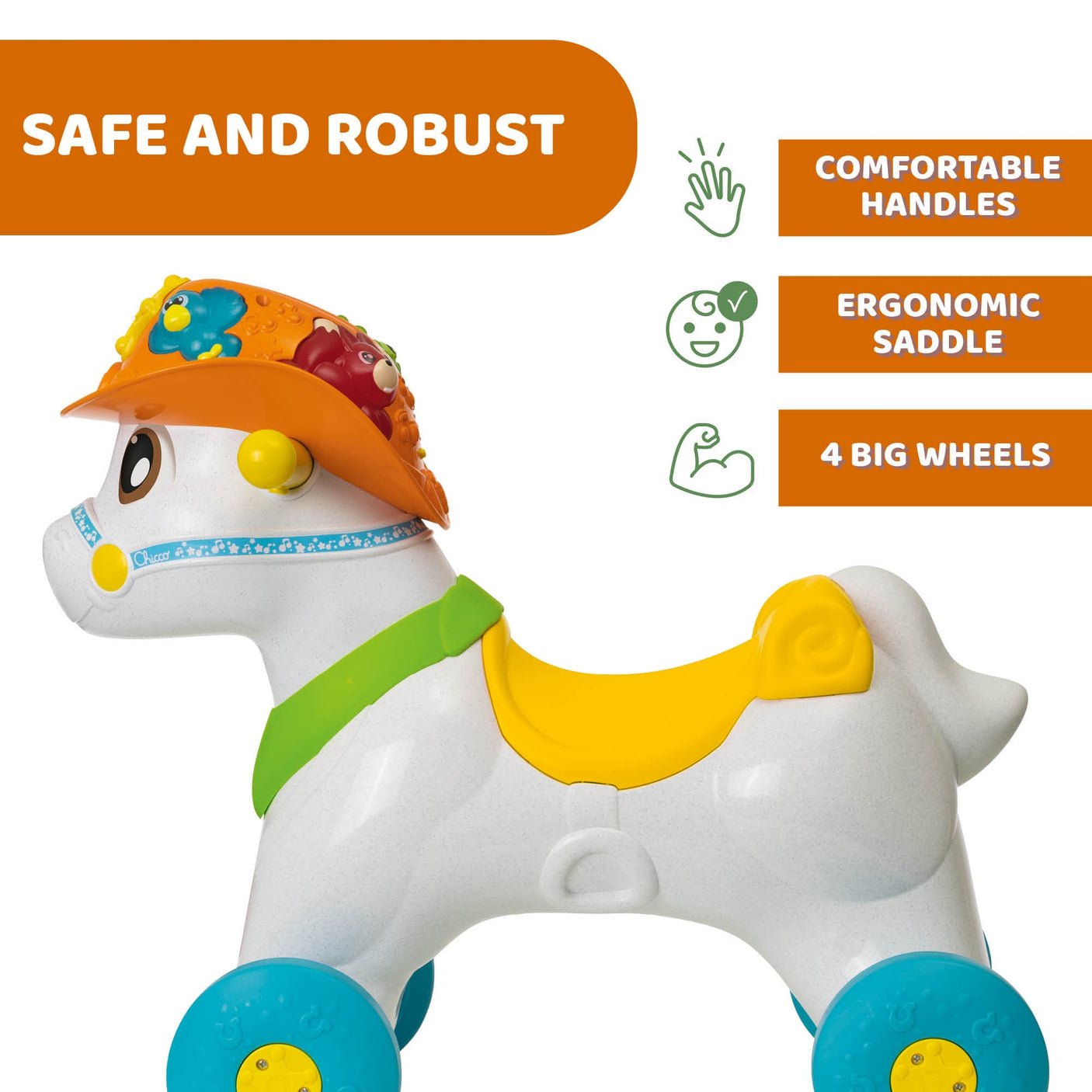 Chicco Jucării Jucarie Chicco 11314-1 | Calutul Baby Rodeo 3 in 1, Evolutiva, 1-3 ani