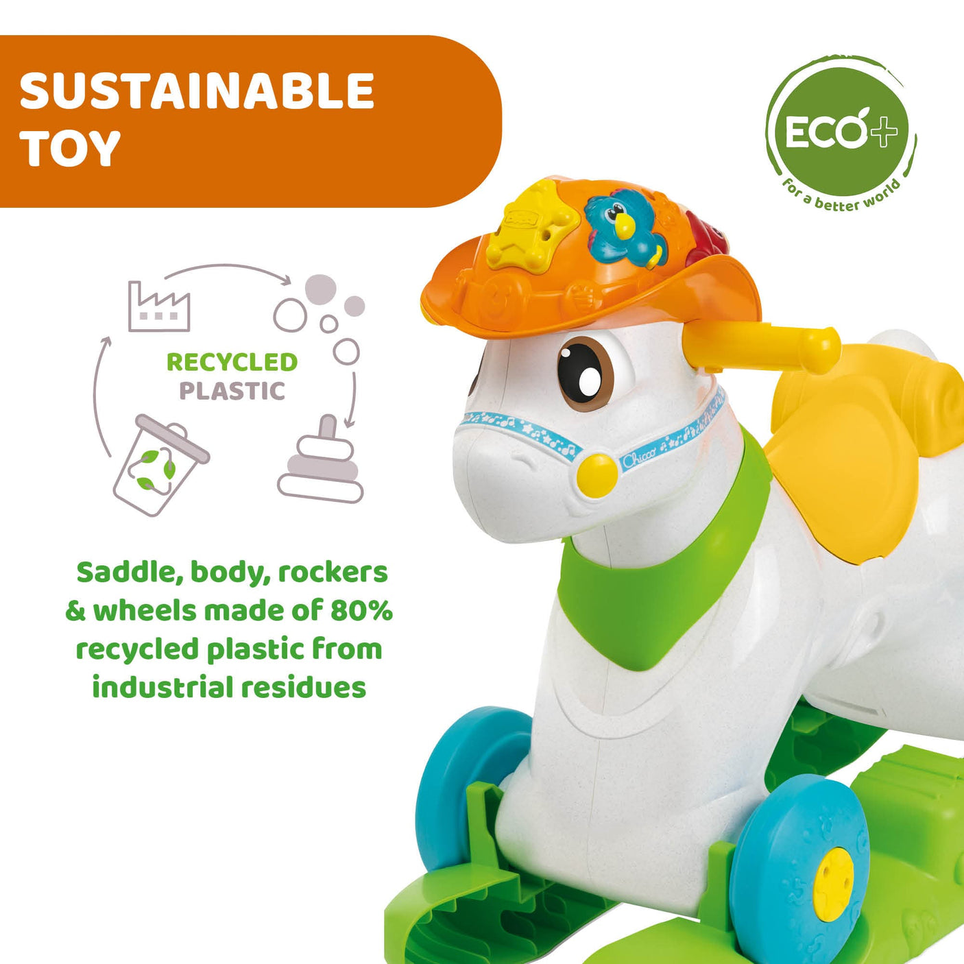 Chicco Jucării Jucarie Chicco 11314-1 | Calutul Baby Rodeo 3 in 1, Evolutiva, 1-3 ani
