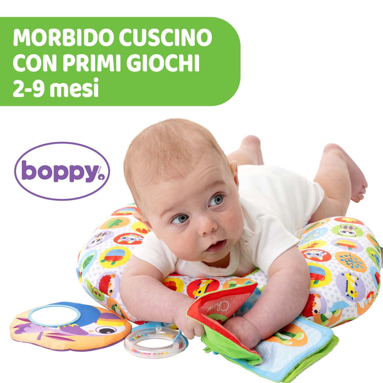 Chicco Jucării Jucarie Chicco 11351-1 | Pernuta Tummy Time, Animalute, 2-9 luni
