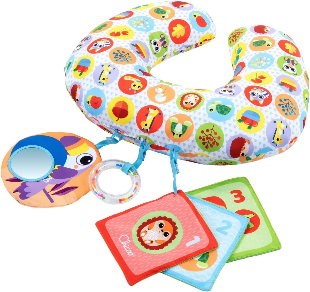 Chicco Jucării Jucarie Chicco 11351-1 | Pernuta Tummy Time, Animalute, 2-9 luni