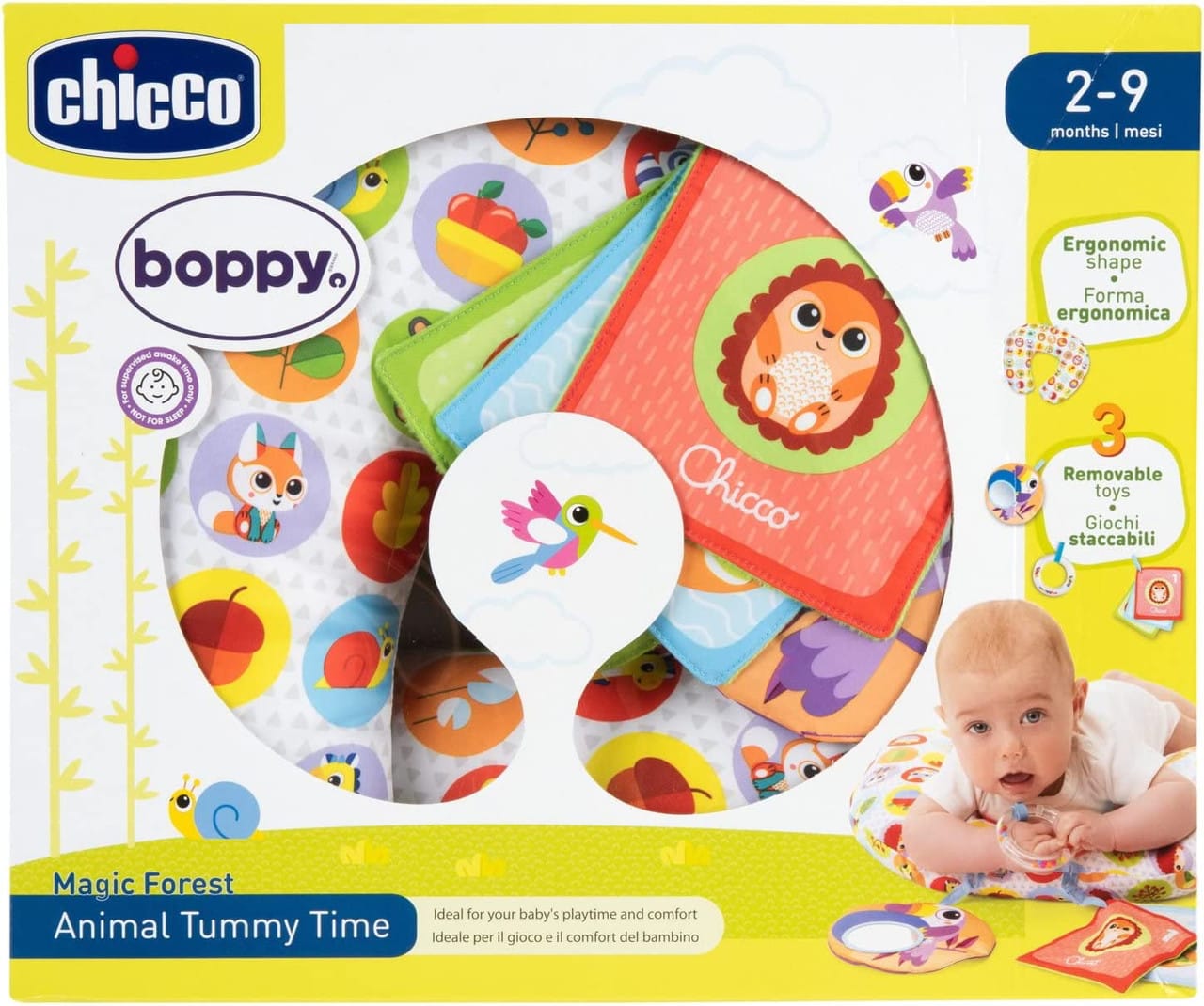 Chicco Jucării Jucarie Chicco 11351-1 | Pernuta Tummy Time, Animalute, 2-9 luni
