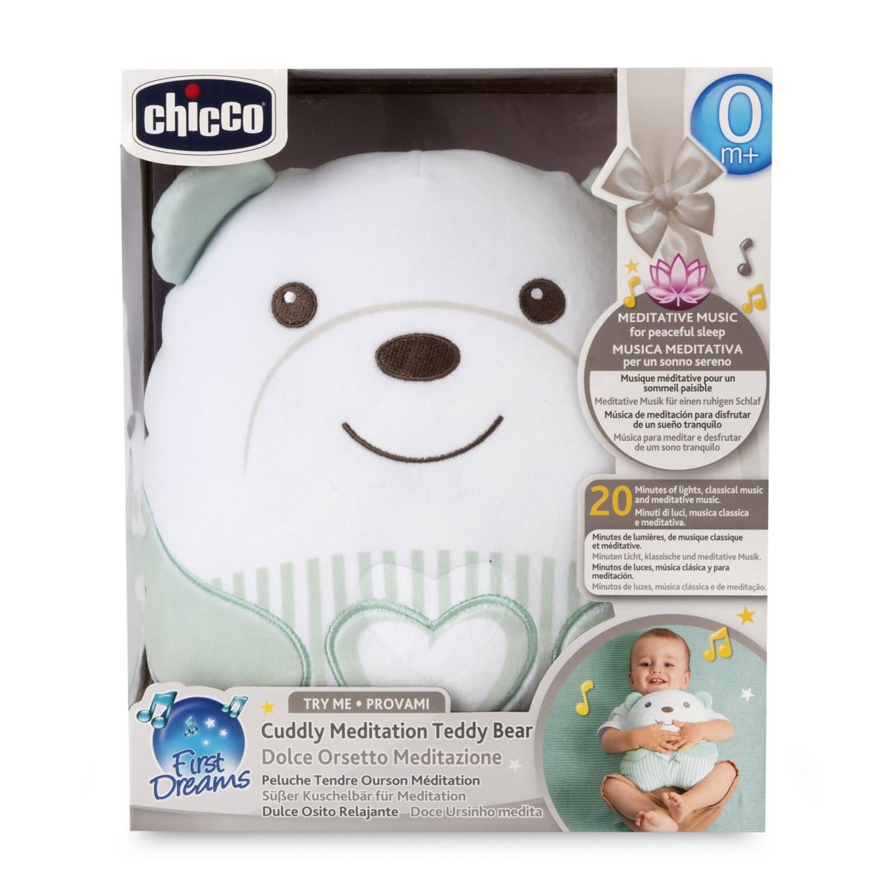 Chicco Jucării Jucarie Chicco First Dreams 1226600-1 | Ursulet de Plus, Relaxare, Verde, 0luni+