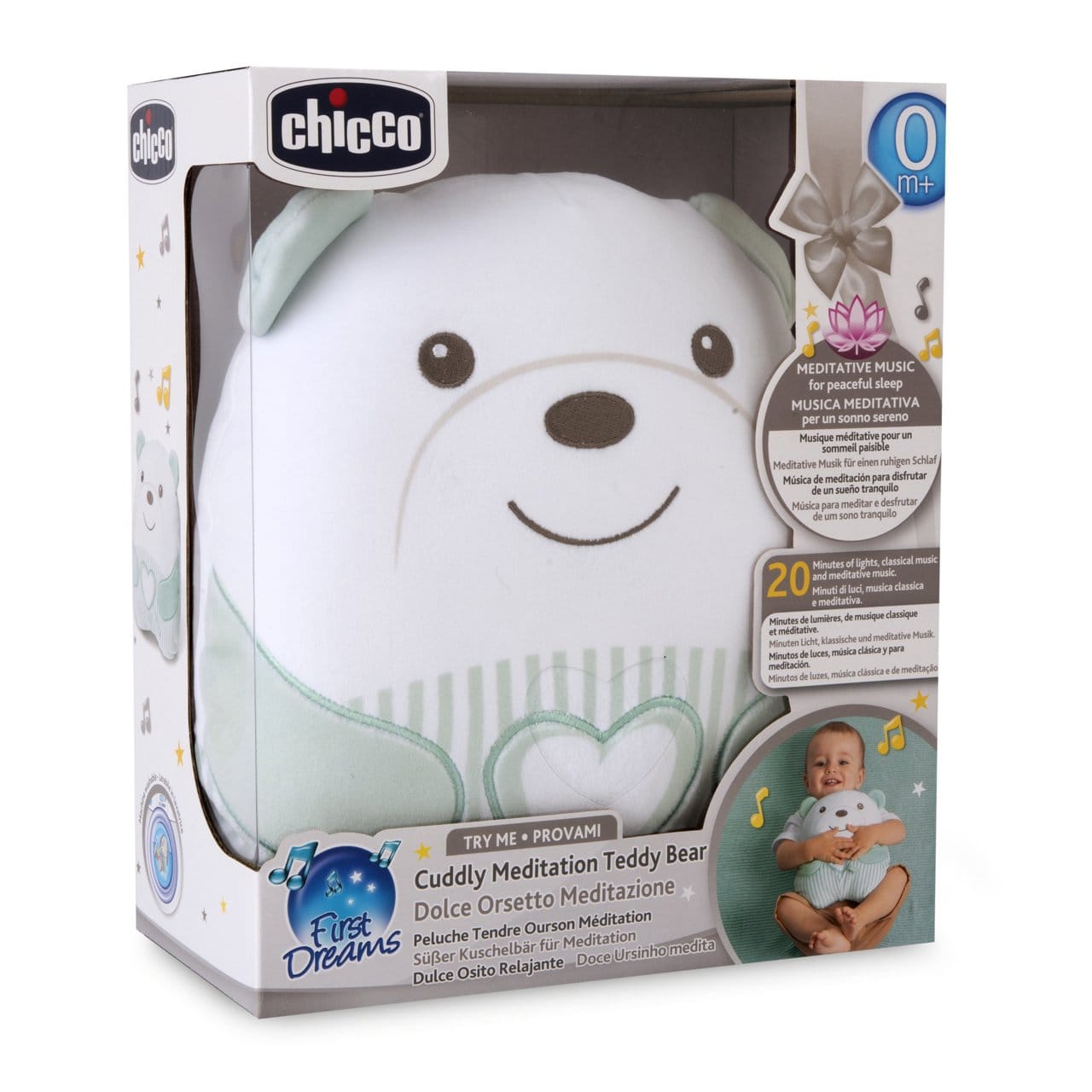 Chicco Jucării Jucarie Chicco First Dreams 1226600-1 | Ursulet de Plus, Relaxare, Verde, 0luni+