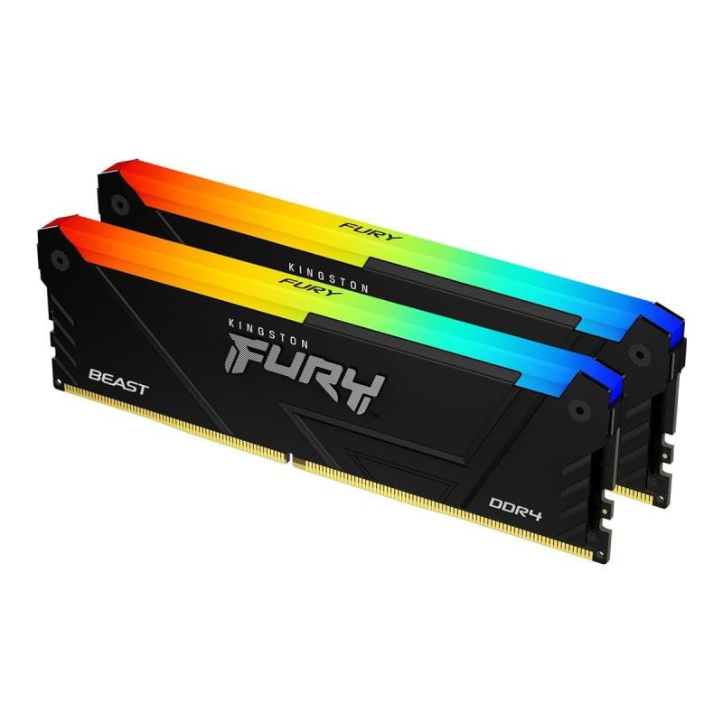 Kingston Memorie RAM Memorie RAM Kingston FURY Beast RGB KF436C18BB2AK2/32 | DDR4, 32GB, 3600MHz, CL18, Dual Channel