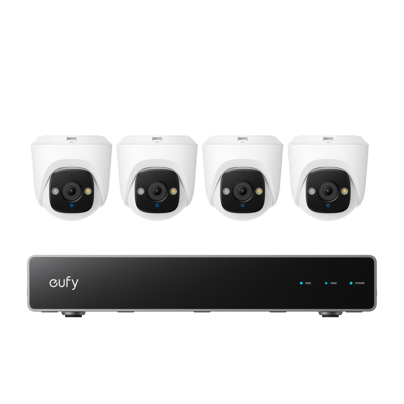 Eufy NVR Kit Supraveghere Eufy E8P10321 | 4K, 4 Camere Turret, PoE, Night Vision Color, 5x Zoom, AI