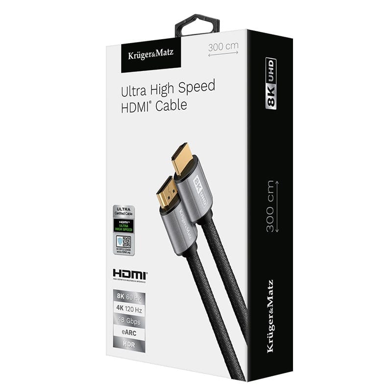 Kruger Matz Cablu HDMI Cablu HDMI Kruger Matz KM1266 | 48GB, 4K UHD, Aluminiu