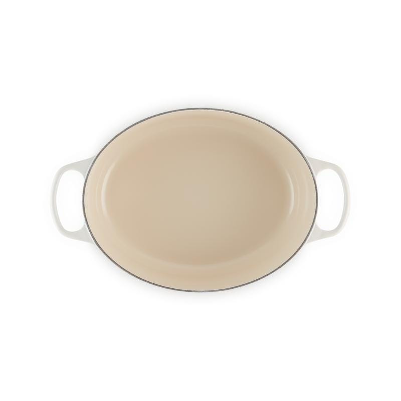Le Creuset Masina de spalat vase Vas Oval pentru Friptura Le Creuset Signature 149913 | 31cm, Fonta Emailata, Meringue