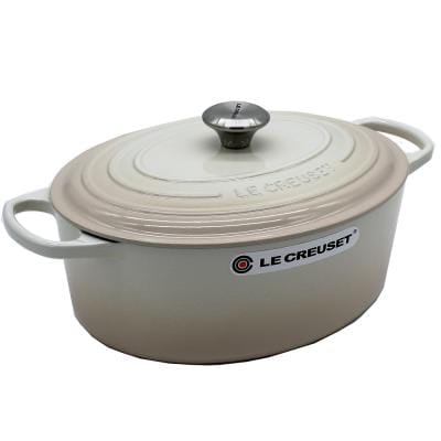 Le Creuset Masina de spalat vase Vas Oval pentru Friptura Le Creuset Signature 149913 | 31cm, Fonta Emailata, Meringue
