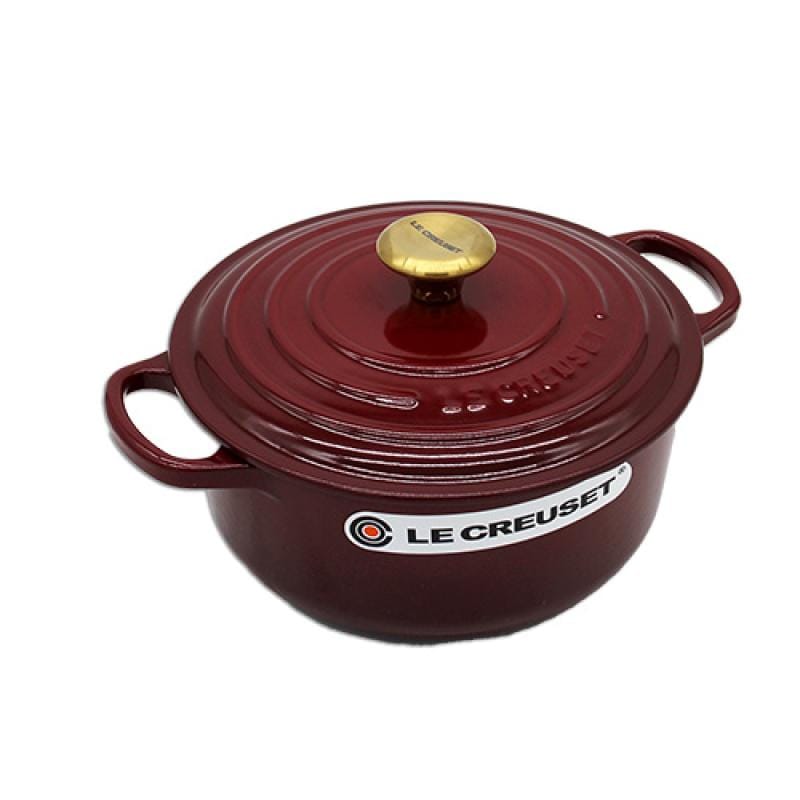 Le Creuset Vas rotund din fontă emailată Le Creuset Signature cu capac, 20 cm, Rhône