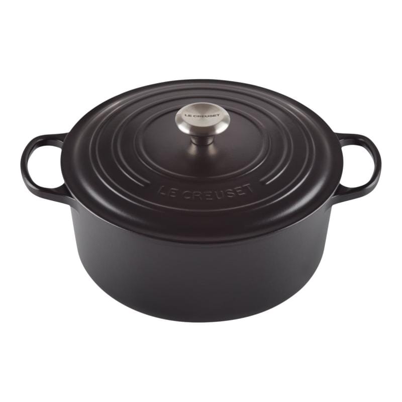 Le Creuset Vas rotund din fontă emailată Le Creuset Signature Roaster 22 cm, Negru