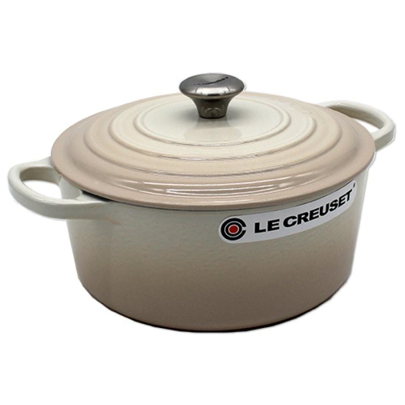Le Creuset Vas rotund pentru friptură Le Creuset Signature 22 cm, fontă emailată, culoare Meringue creme
