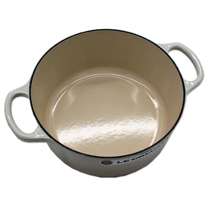 Le Creuset Vas rotund pentru friptură Le Creuset Signature 22 cm, fontă emailată, culoare Meringue creme