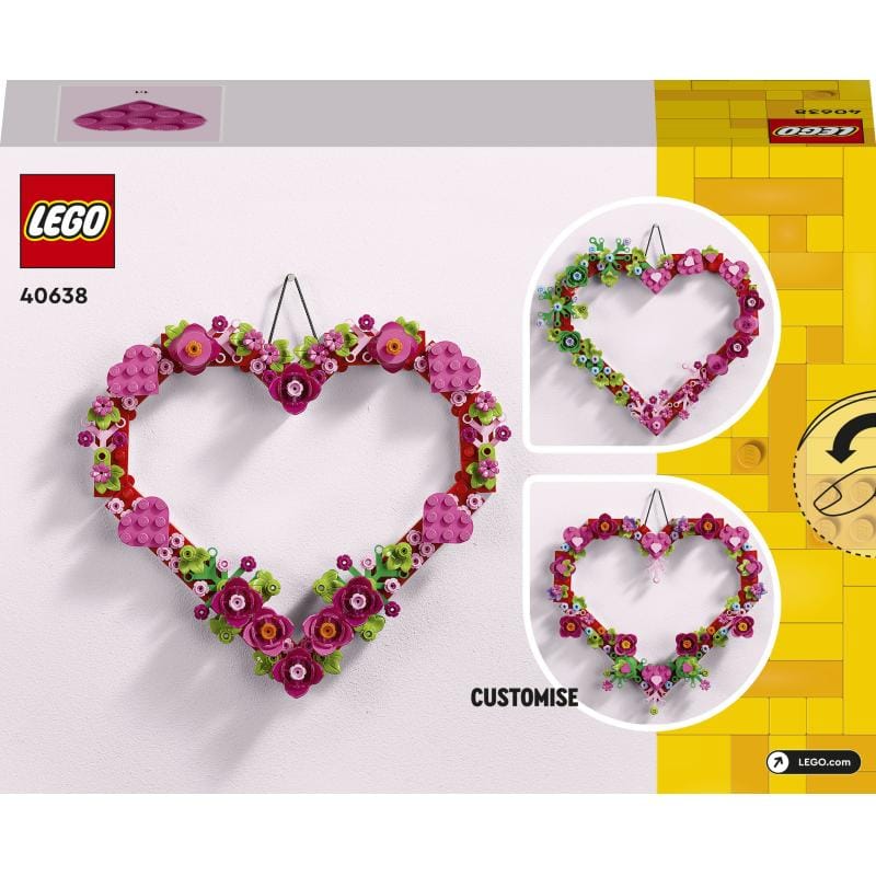 Lego Iluminat decorativ Set Decorativ LEGO 40638 | Inima Decorativa, Ornament Romantic, Expunere Raft