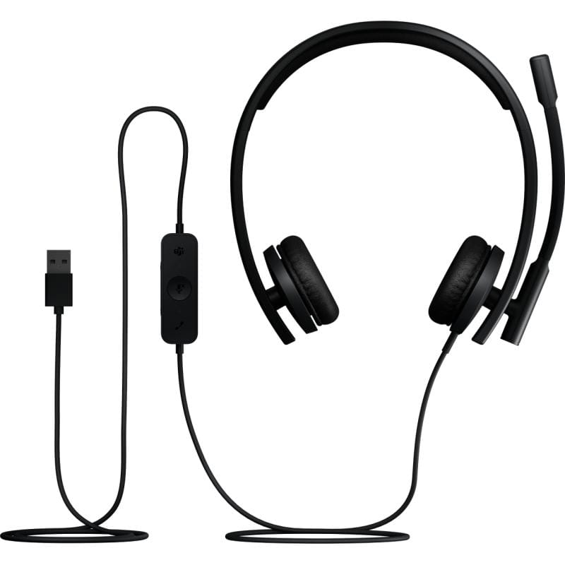 Logitech Căști profesionale Logitech H570e Teams Stereo USB-A pentru birou, cu microfon, model 981-001430