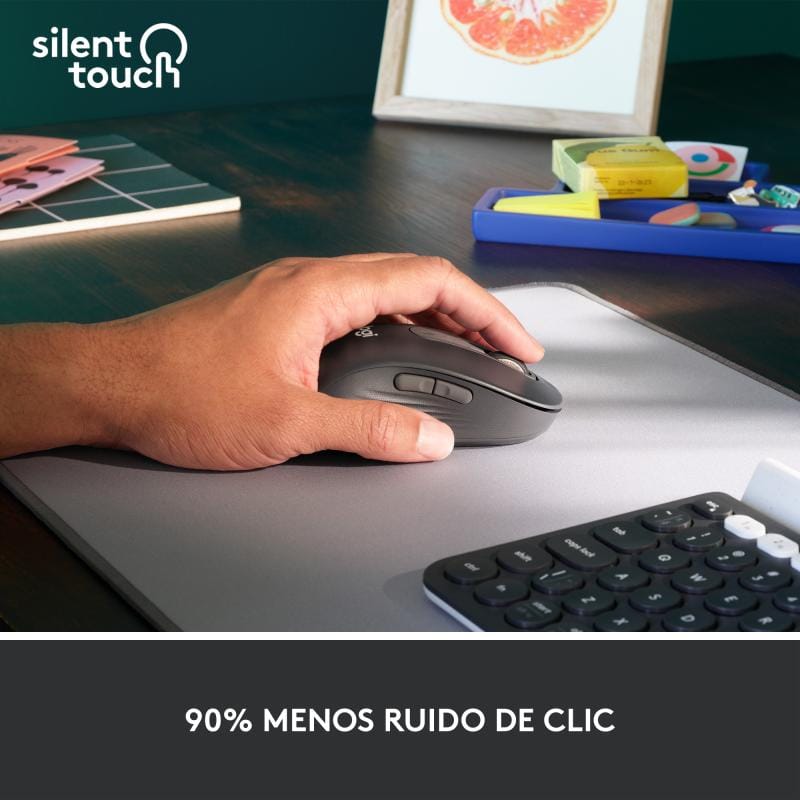 Logitech Mouse Mouse Logitech Signature M650 L Left 910-006239 | Wireless, Stangaci, Silent Click, Graphite