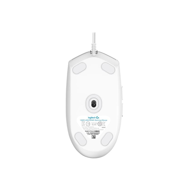 Logitech Mouse Logitech G203 Lightsync, Alb, 910-005797