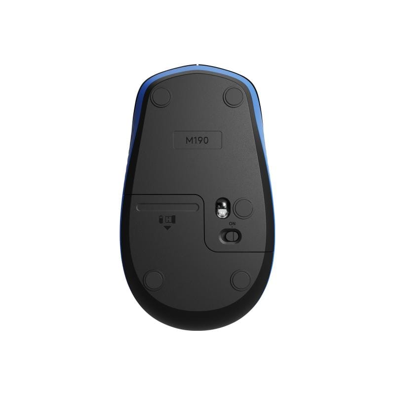 Logitech Mouse wireless Logitech M190, full-size, ergonomic, albastru, receptor USB, Plug & Play, 910-005907