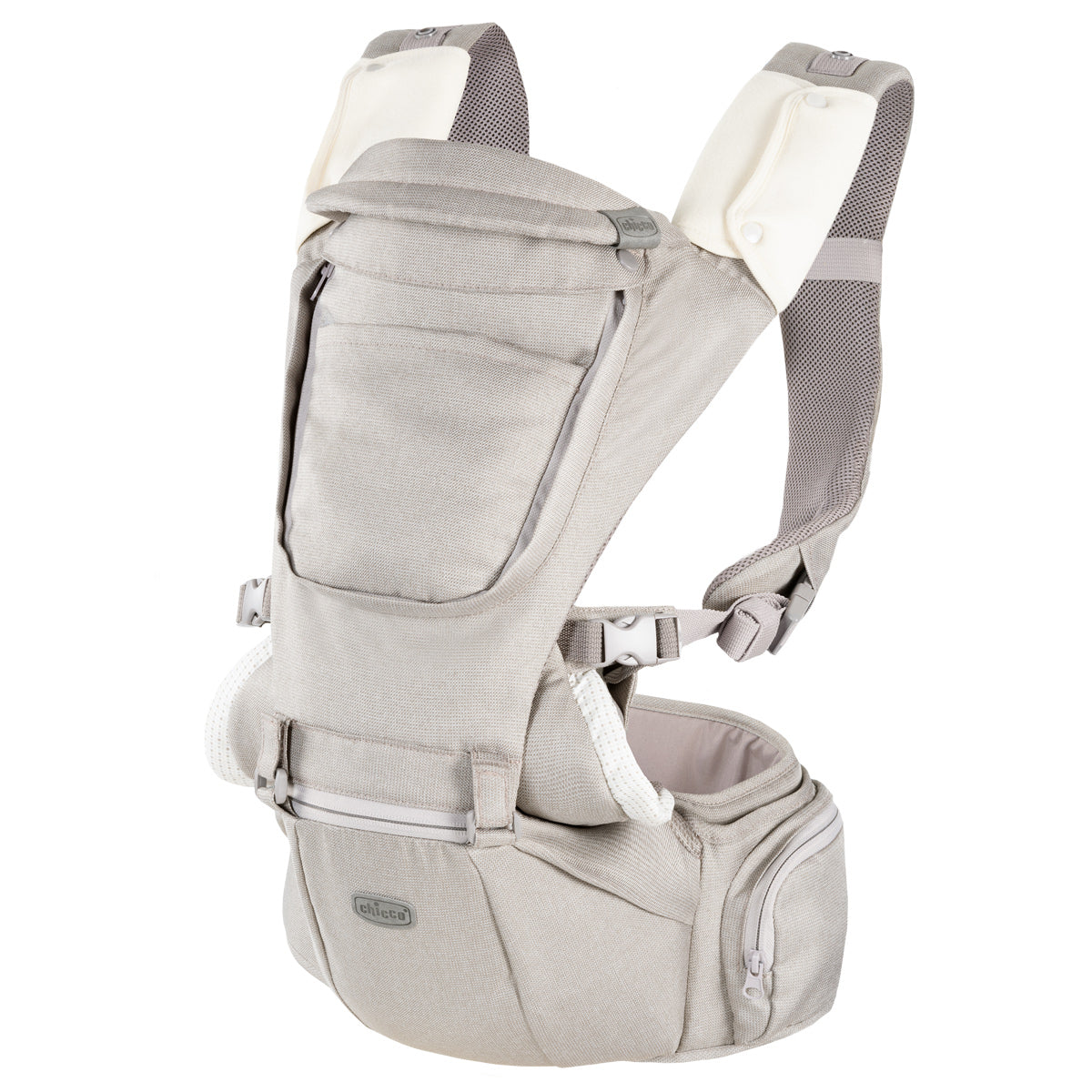 Marsupiu Ergonomic Multifunctional Chicco Hip Seat cu Suport pentru Sold, Hazelwood (bej), 0luni+