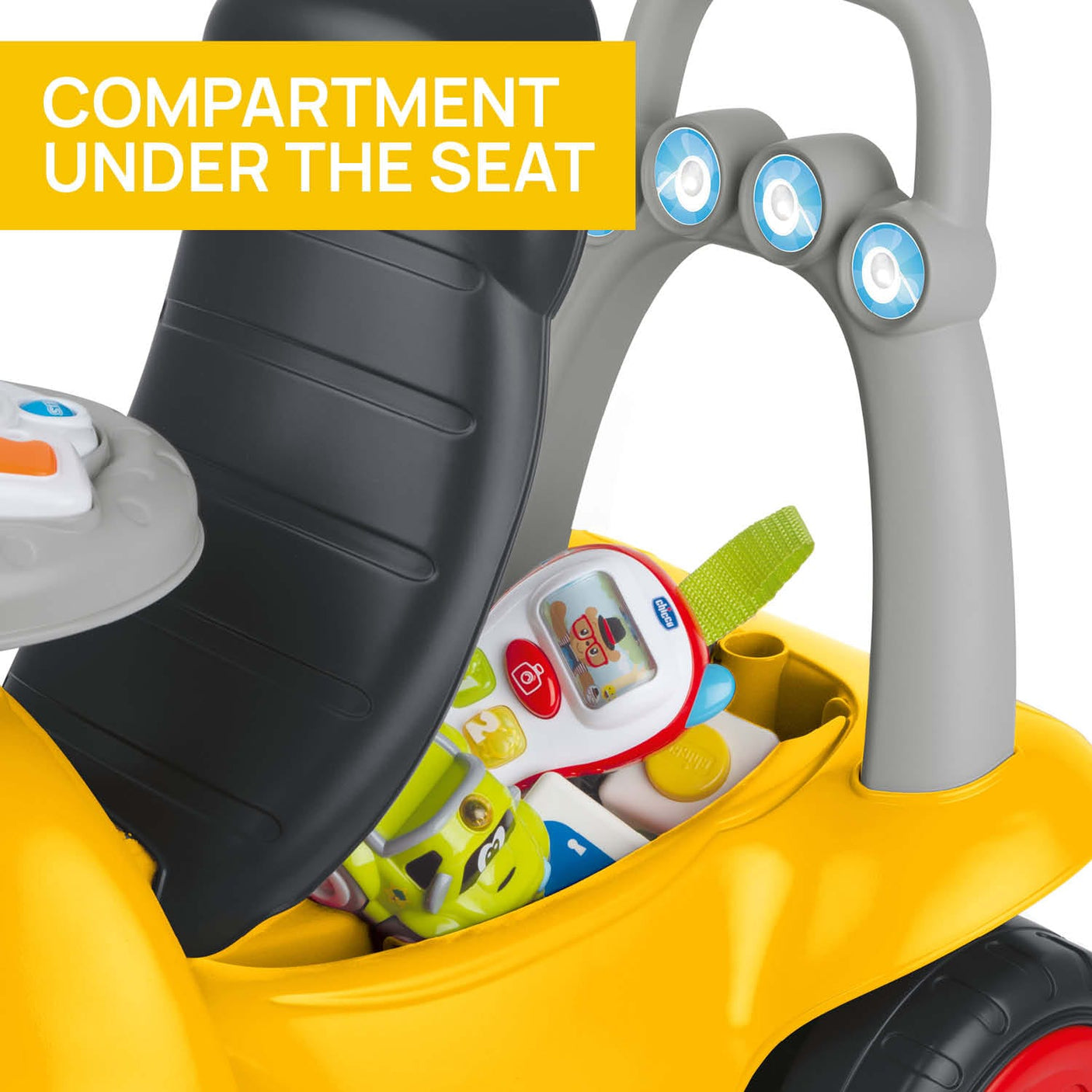 Chicco Jucării Masinuta Copii Chicco Billy Walk And Ride 07347000000 | 2 in 1, Galben, 12-36 luni