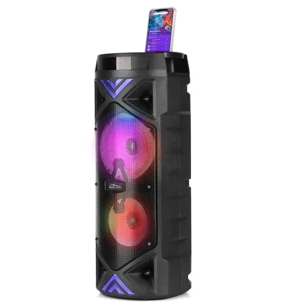 Media-Tech Boxa Portabila wireless pentru Karaoke Media-Tech FUNBOX KEG PRO MT3182 Radio FM MP3 Player Karaoke 50W RMS iluminare RGB Negru