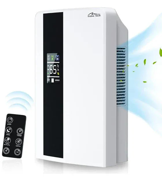 Media-Tech Dezumidificator Media-Tech AIR-DRY PRO MT6529 rezervor 2L pentru incaperi pana la 30mp Lampa UV pentru purificarea aerului Telecomanda Alb