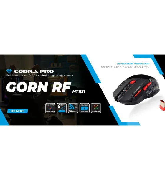 Media-Tech Mouse optic Gaming Reincarcabil Media-Tech COBRA PRO GORN RF MT1121 Wireless Iluminat Negru