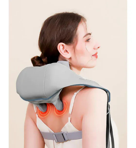 Media-Tech NECK & SHOULDERS MASSAGER - Premium shoulder and neck massager Shiatsu 5D hand imitation 6 massage heads 3 modes and 3 speeds Wireless USB-C port for charging