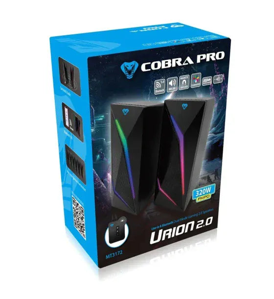 Media-Tech Sistem audio portabil pentru gaming Media-Tech COBRA PRO URION 20 MT3172 Iluminare RGB Bluetooth Negru