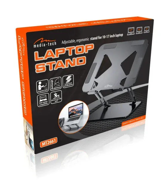 Media-Tech Suport reglabil ergonomic pentru laptop 10-17 inchi Media-Tech MT2661 Negru