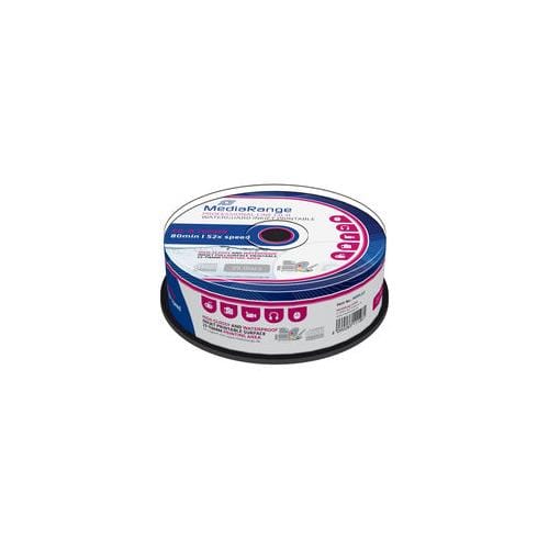 MediaRange Discuri optice (CD, DVD, Blueray) CD-R Printabil MediaRange MRPL512 | 700MB, 52x, Waterguard, Set 25 buc