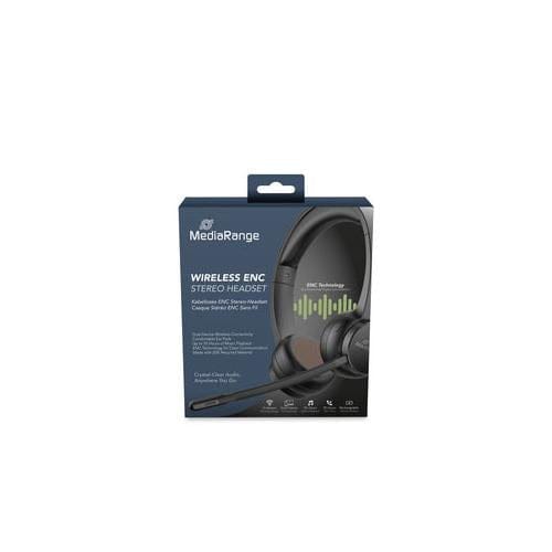 MediaRange Casti bluetooth Casti Bluetooth MediaRange MROS307 | ENC, Microfon Rotativ, BT 5.2, Negru