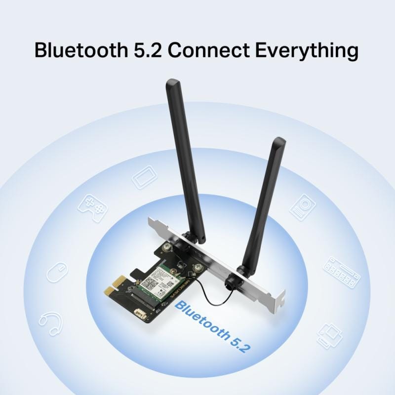 Mercusys by TP-LINK Adaptor Bluetooth Placa de retea PCIe Mercusys MA80XE | Wi-Fi 6E, AXE3000, Bluetooth, WPA3