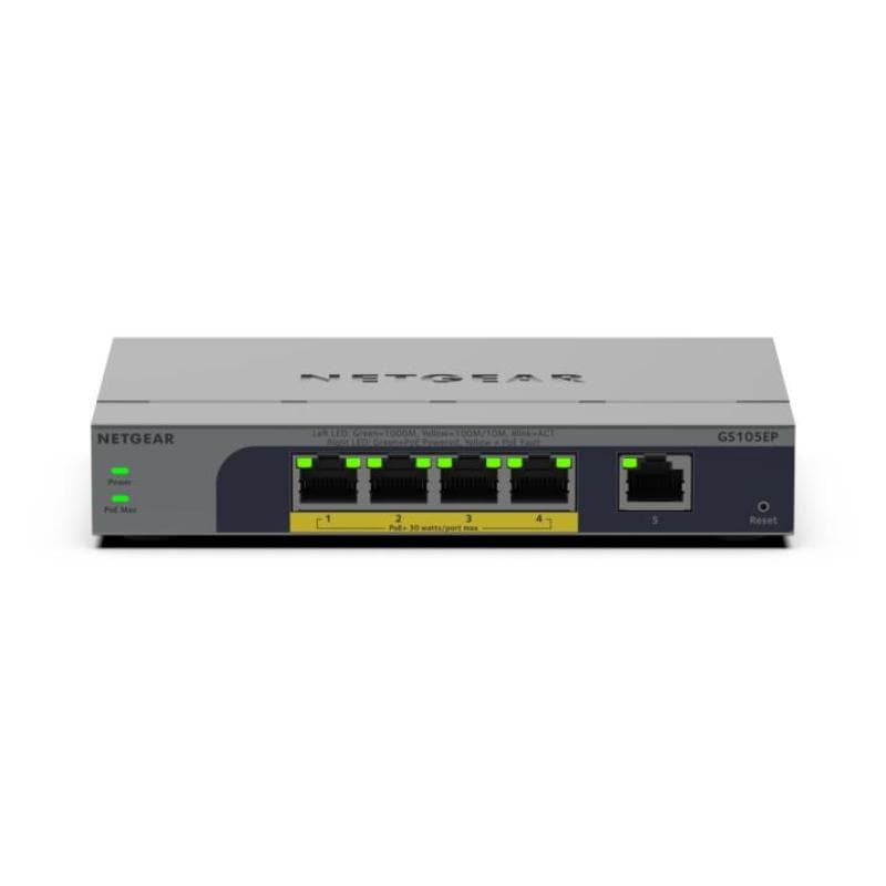Netgear Switch Switch Netgear GS105EP-100EUS | 5 Porturi Gigabit, 4x PoE+, Managed