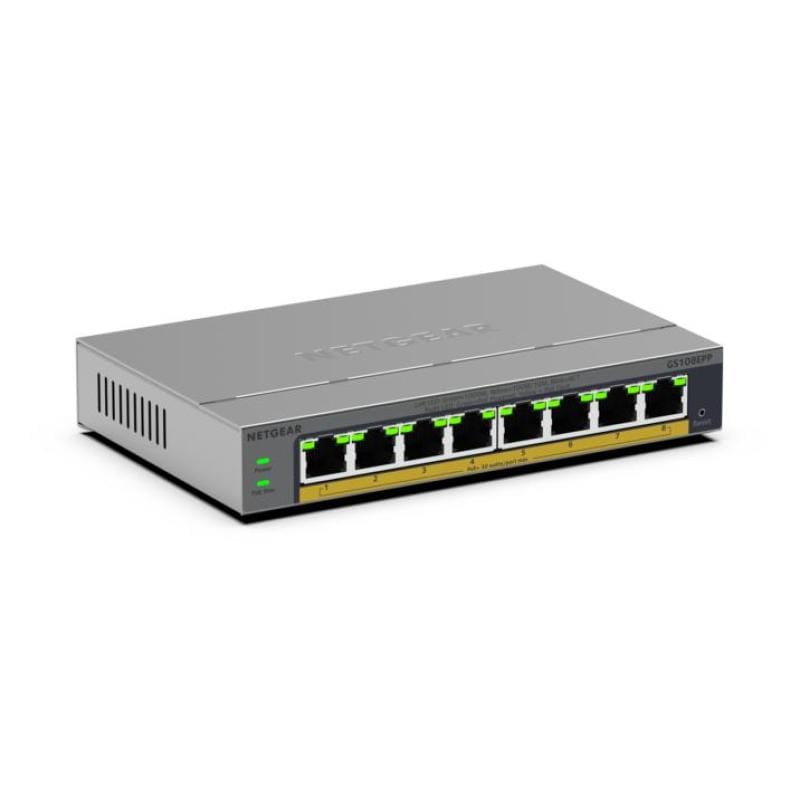 Netgear Switch Switch Netgear GS108EPP-100EUS | 8 Porturi Gigabit, Administrabil, PoE++, Carcasa Metalica