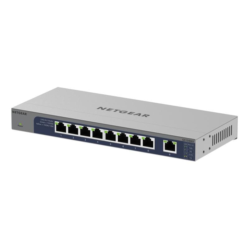 Netgear Switch Switch Netgear GS108MX-100EUS | 8 porturi, 2x Multi-Gig 10Gbps, Plug-and-Play