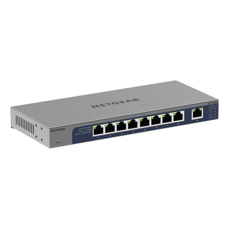 Netgear Switch Switch Netgear GS108MX-100EUS | 8 porturi, 2x Multi-Gig 10Gbps, Plug-and-Play