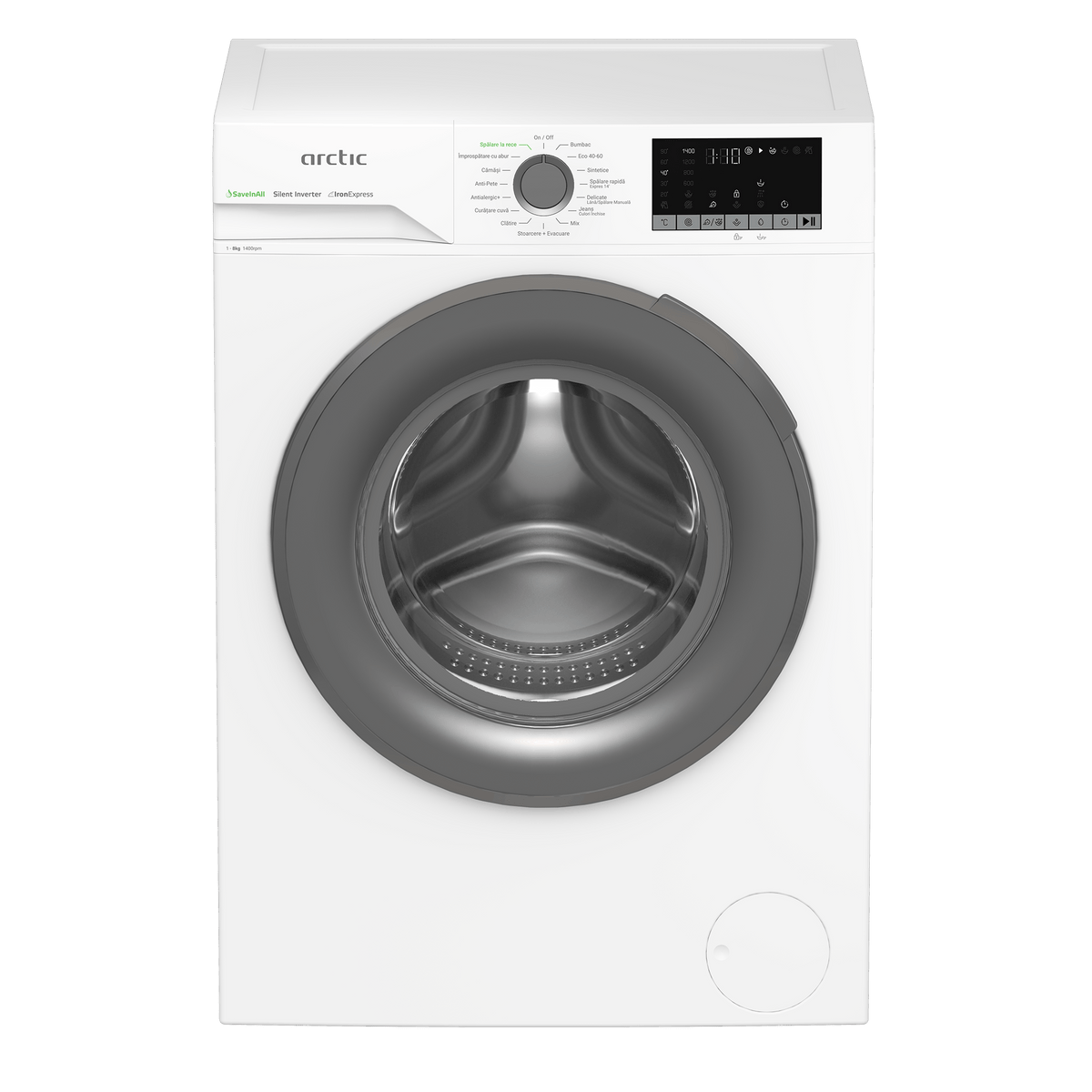 Arctic Masina de spalat rufe Masina de spalat rufe Arctic APLM2WFSU28411W, 8kg, 1400 RPM, 15 programe Clasa A, , Alb/Gri