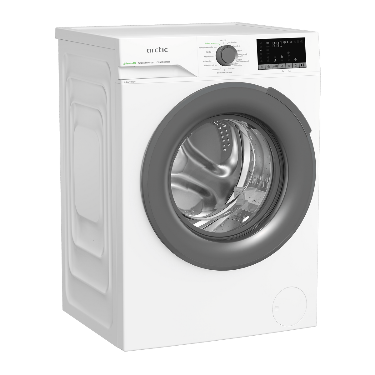Arctic Masina de spalat rufe Masina de spalat rufe Arctic APLM2WFSU28411W, 8kg, 1400 RPM, 15 programe Clasa A, , Alb/Gri