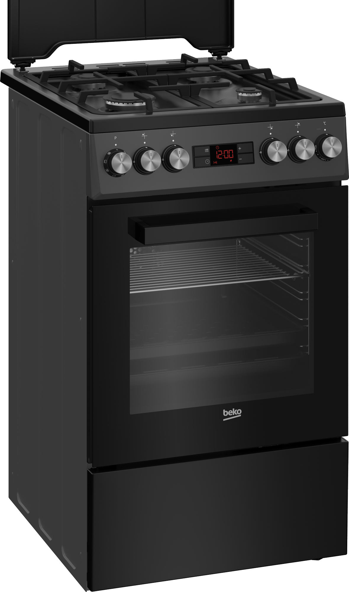 Beko Aragaz Aragaz Beko FSM52330DAON | 4 Arzatoare, Cuptor Electric, 8 Functii, Grill, 50x60x85cm