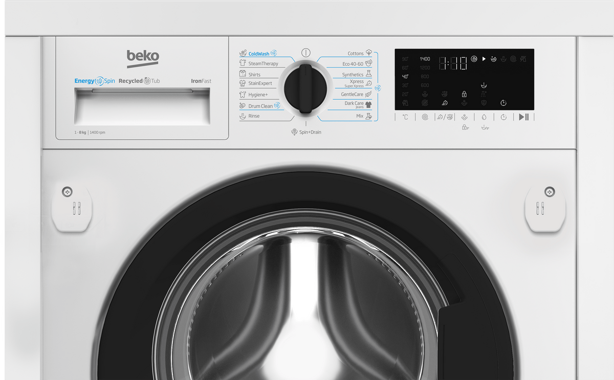 Beko Masina de spalat rufe Masina de spalat rufe Beko B3WBT681415W | 8kg, 1400RPM, Clasa A, Incorporabila, 60x55x82cm