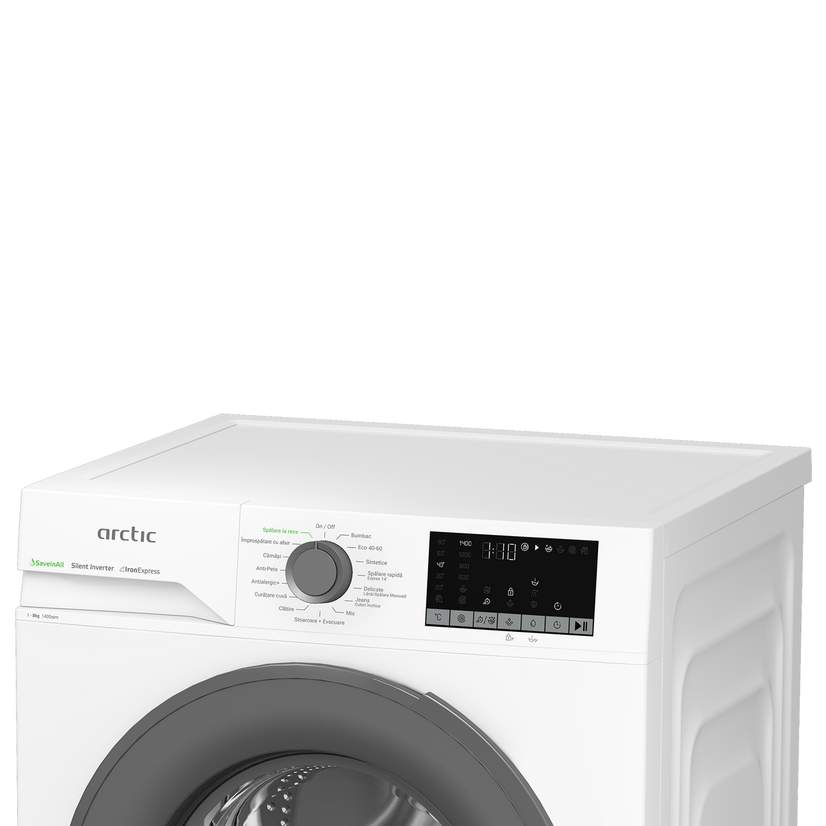 Arctic Masina de spalat rufe Masina de spalat rufe Arctic APLM2WFSU28411W, 8kg, 1400 RPM, 15 programe Clasa A, , Alb/Gri