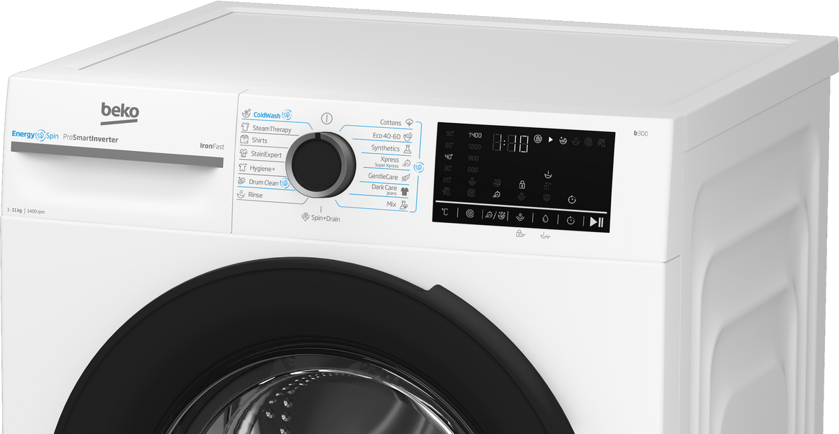 Beko Masina de spalat rufe Masina de spalat rufe Beko BM3WFST411415W | 11kg, 1400 RPM, 15 programe, Clasa A, Alb, 63x60x84.5cm