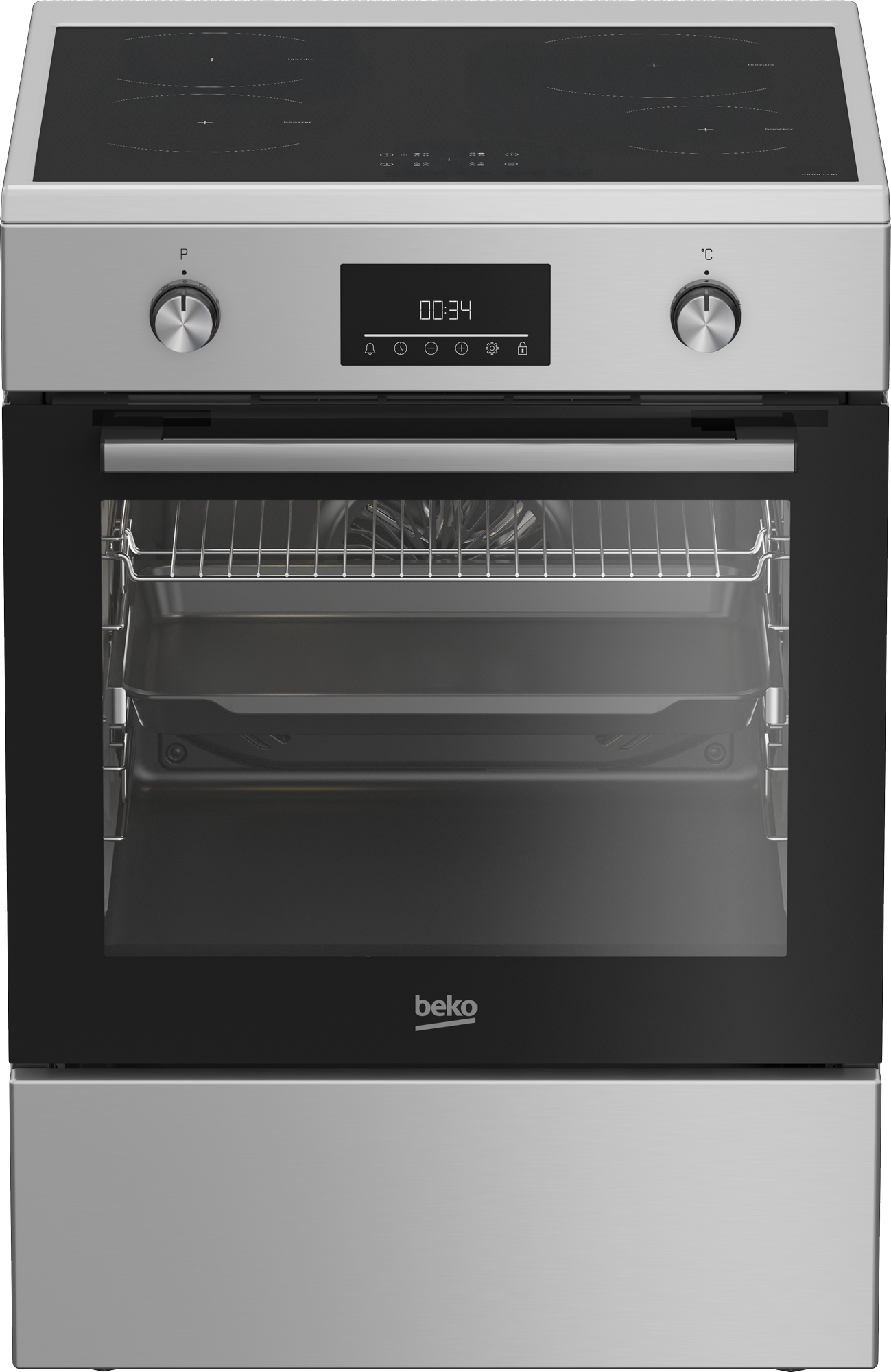 Aragaz electric Beko, Cuptor incorporabil multifunctional, 11 functii de gatire, 3D Cooking, Easy grill, LED display cu