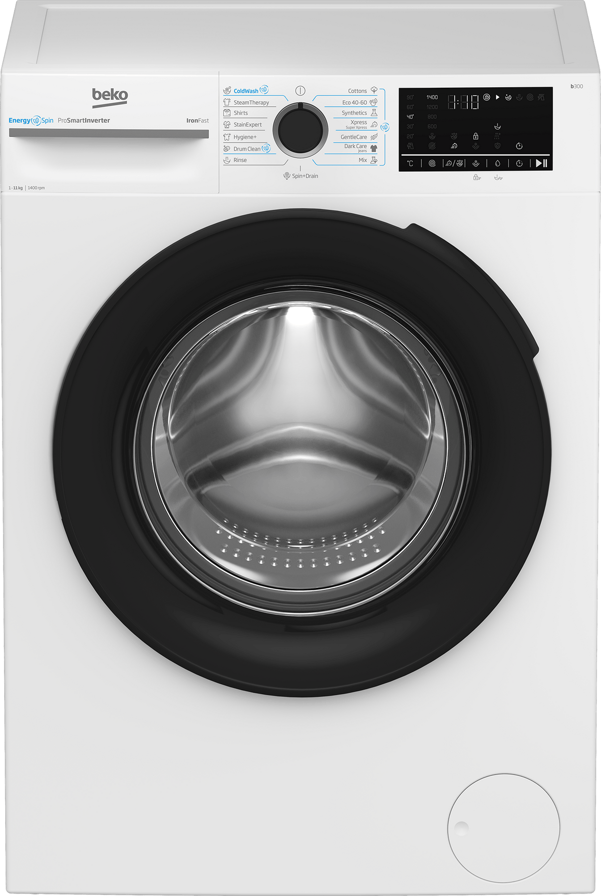 Beko Masina de spalat rufe Masina de spalat rufe Beko BM3WFST411415W | 11kg, 1400 RPM, 15 programe, Clasa A, Alb, 63x60x84.5cm