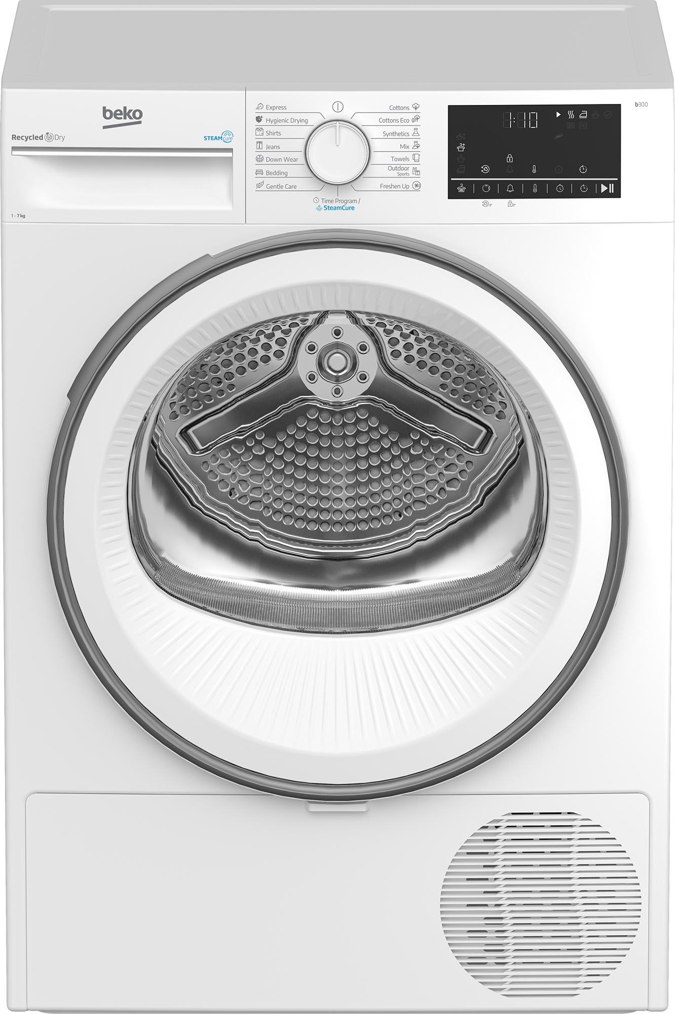 Uscator de rufe cu pompa de caldura Beko B3T67230, 7kg, Clasa E, 15 programe, Digital Display, 84.6x59.7x54.3 (IxLxA, c