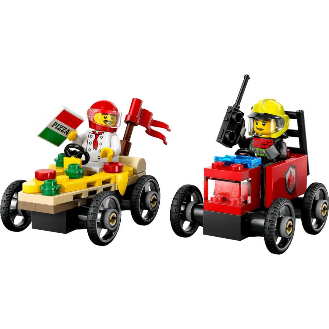 Lego Jucării Set Constructie LEGO City 60458 | Furgoneta Pizz Vs. Camion Pompieri